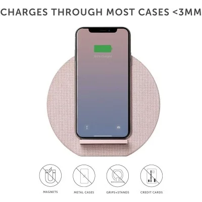 Native union dock wireless charger fabric - (online packaging) _ rose